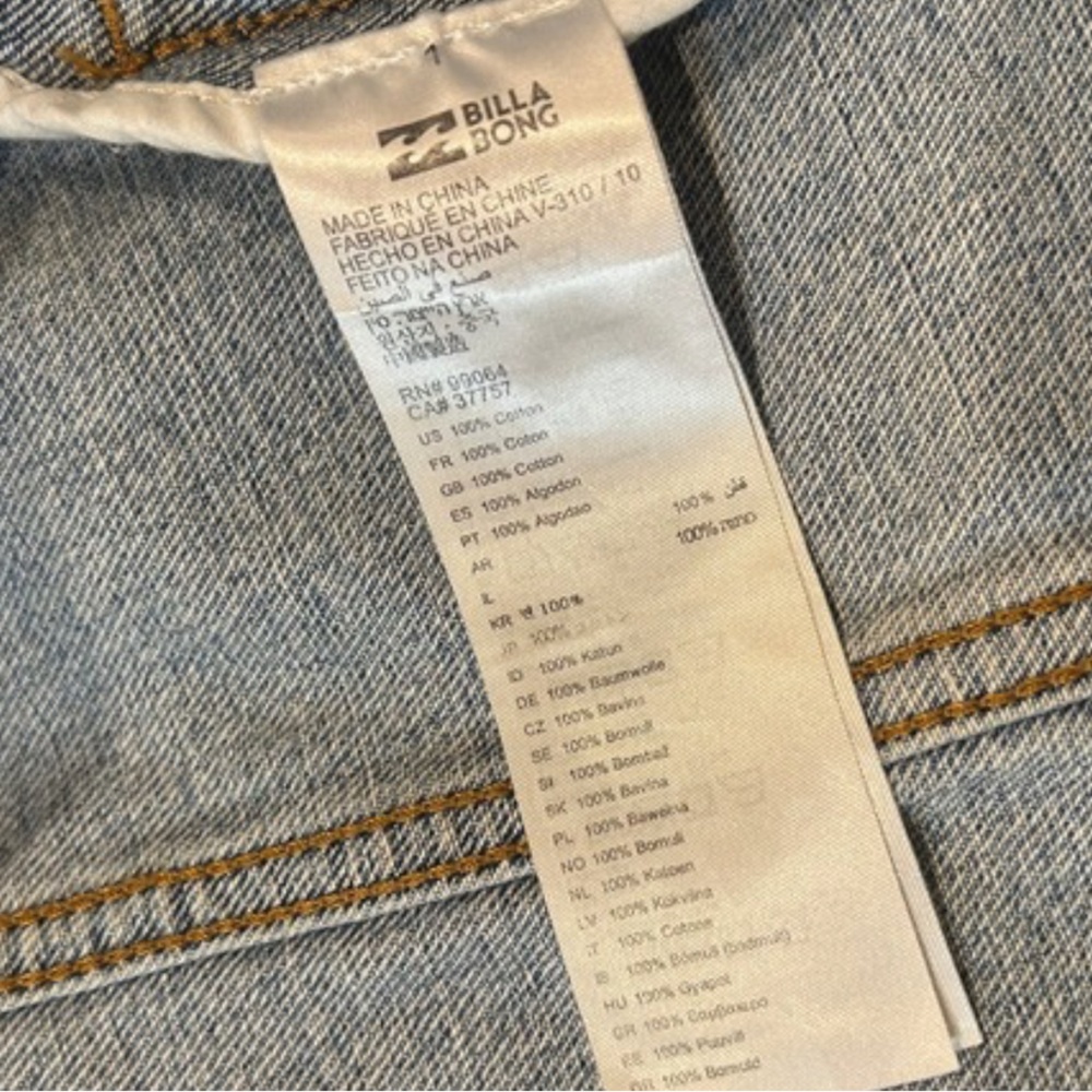 Billabong Good Day Cropped Denim Jacket | Blue | Size S - Picture 5 of 5